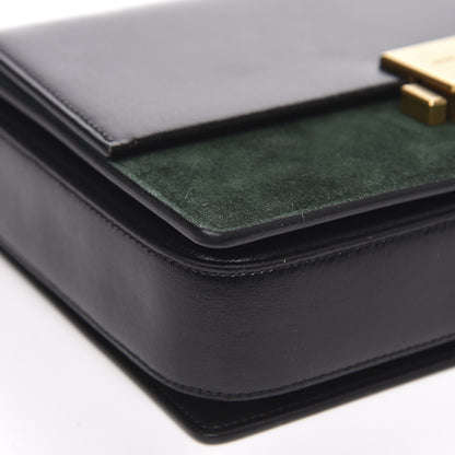 Saint Laurent Smooth Calfskin Suede Medium Bellechasse Black Dark Green 8 of 9