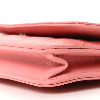 Chanel Caviar Quilted Wallet on Chain WOC Pink 10 of 10