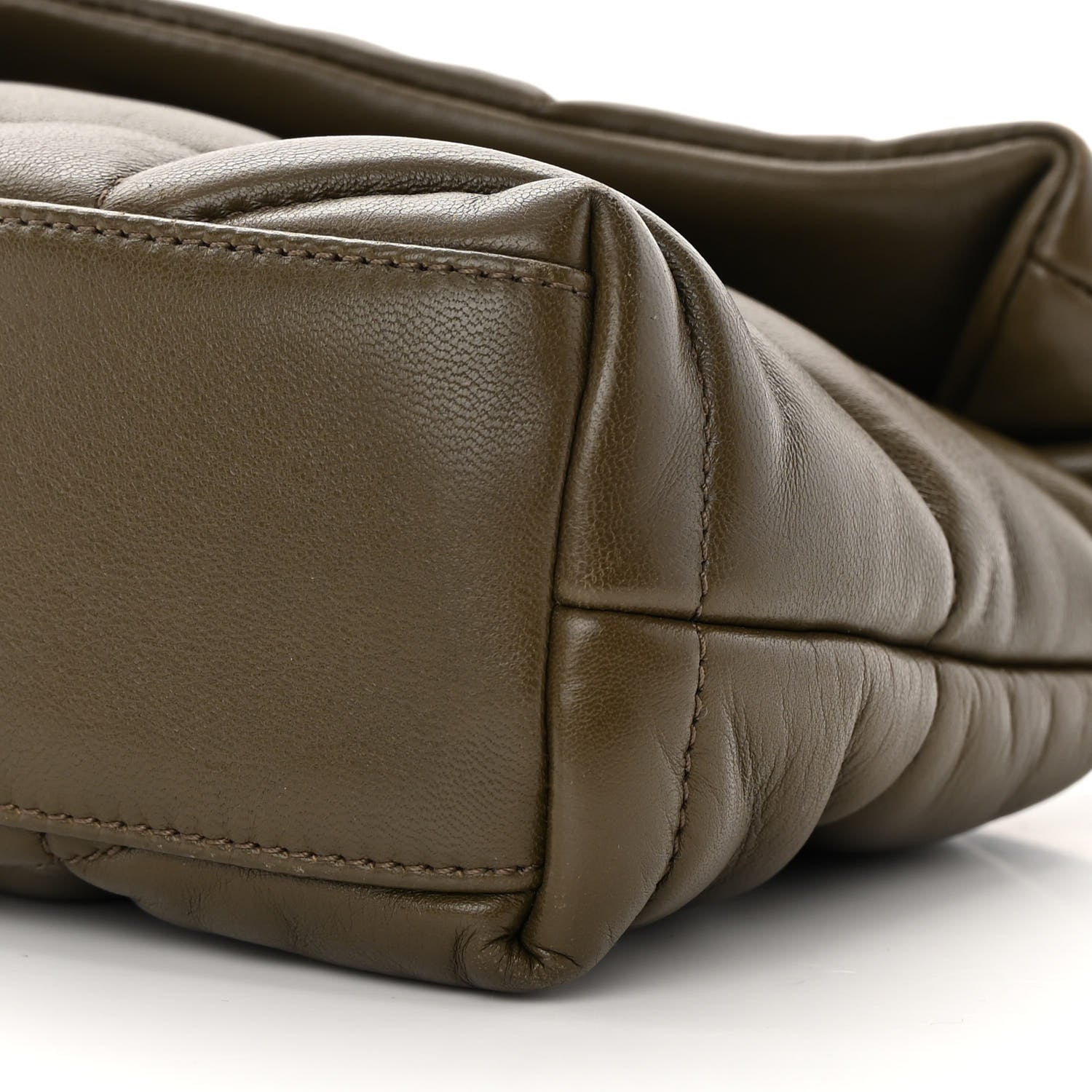 Saint Laurent Lambskin Quilted Toy Loulou Puffer Monogram Chain Satchel Seaweed 8 of 11