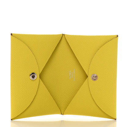 Hermes Epsom Calvi Card Case Lime 5 of 8