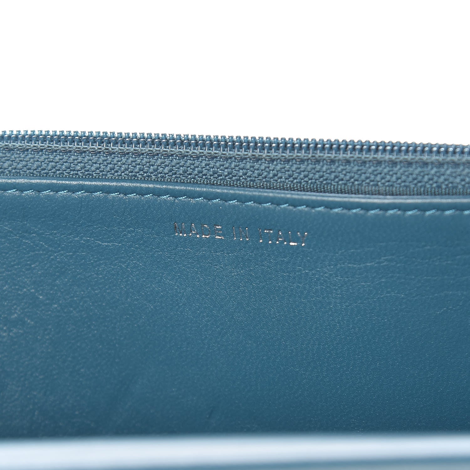 Chanel Lambskin Chevron Quilted Studded Wallet On Chain WOC Blue 7 of 17