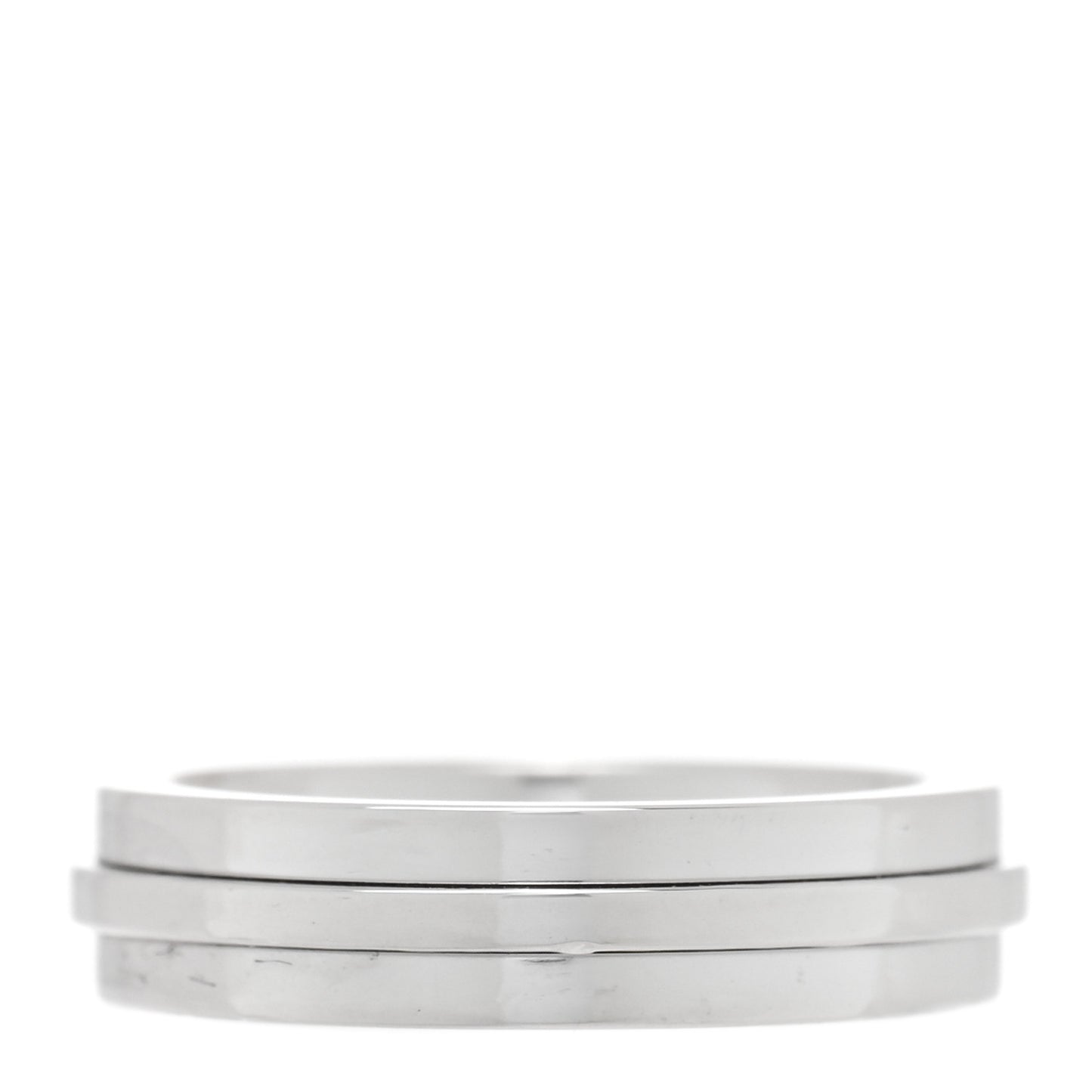 18K White Gold Narrow T Two Ring 46 3.75