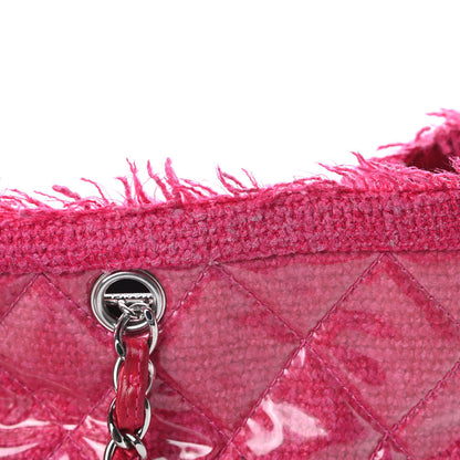 Chanel Vinyl Quilted Funny Tweed Tote Fuchsia 15 of 16