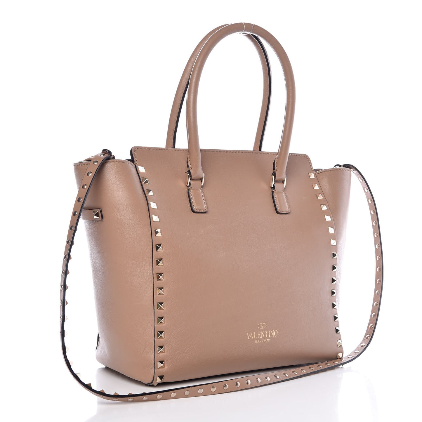Vitello Rockstud Double Handle Tote Alpaca