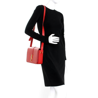 Saint Laurent Smooth Calfskin Medium Classic Monogram Universite Bag Red 2 of 7