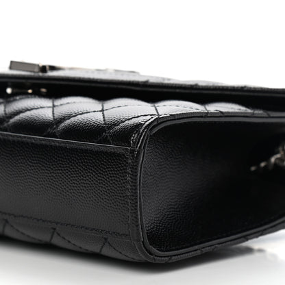 Saint Laurent Grain De Poudre Textured Mixed Matelasse Triquilt Small Monogram Satchel Black 8 of 8