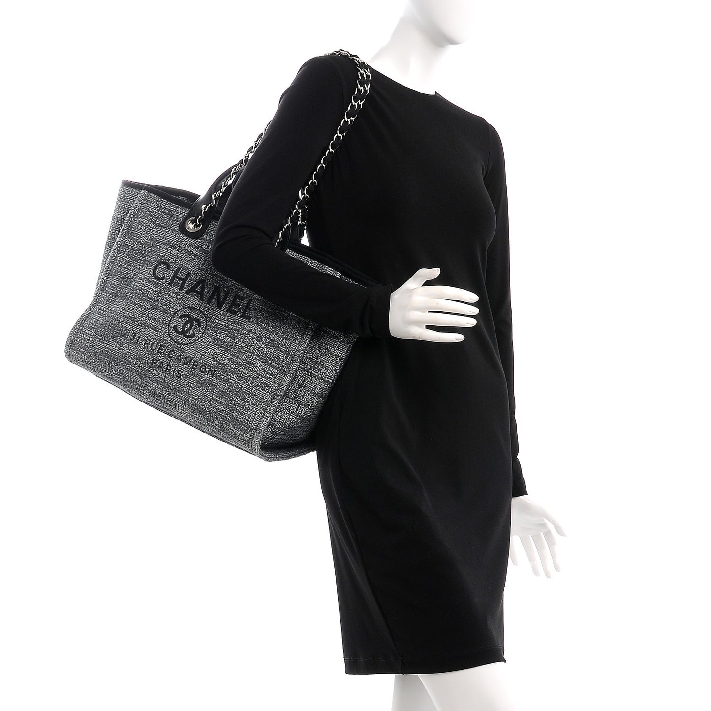 Canvas Large Deauville Tote Charcoal