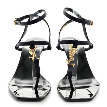Saint Laurent Crepe Satin Cassandra 60 Sandals 39 Patriot Navy 2 of 9