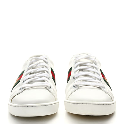 Gucci Calfskin Ayers Bee Embroidered Womens Ace Sneakers 36.5 White Green 2 of 10