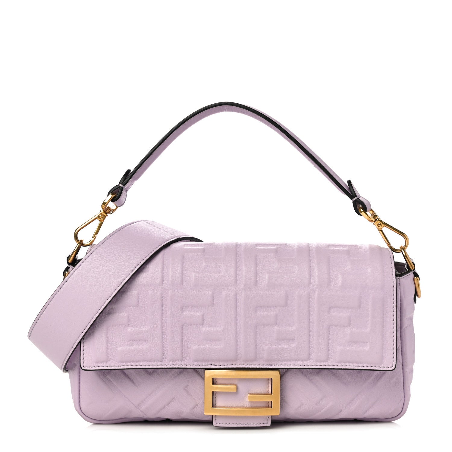 Fendi Nappa FF 1974 Embossed Baguette Anemone 1 of 8