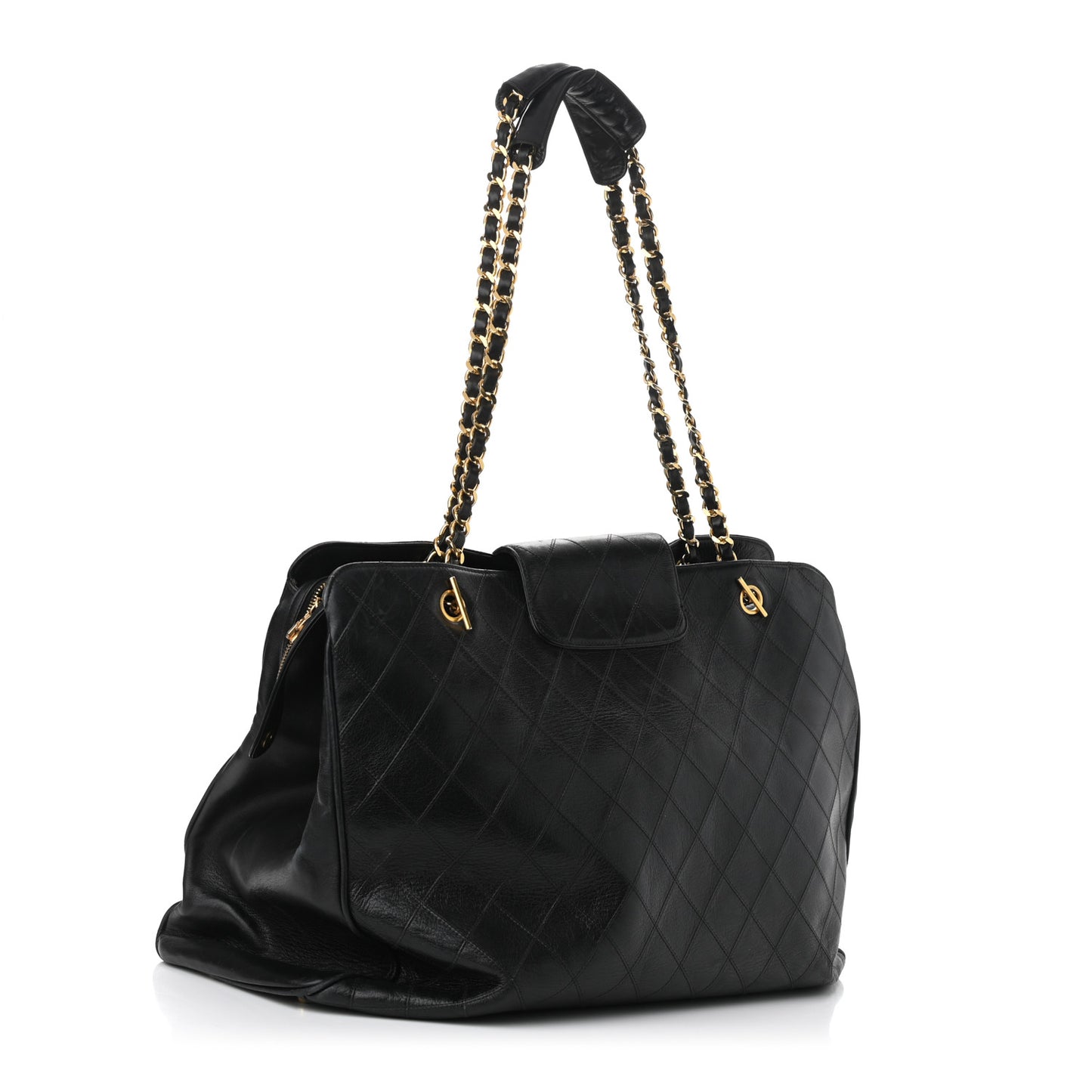 Calfskin Stitched XL Weekender Black