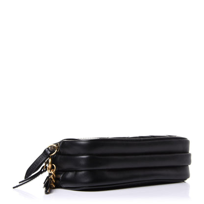 Gucci Calfskin Matelasse Mini GG Marmont Chain Crossbody Bag Black 4 of 11