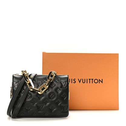 Louis Vuitton Lambskin Embossed Monogram Coussin BB Black 10 of 10
