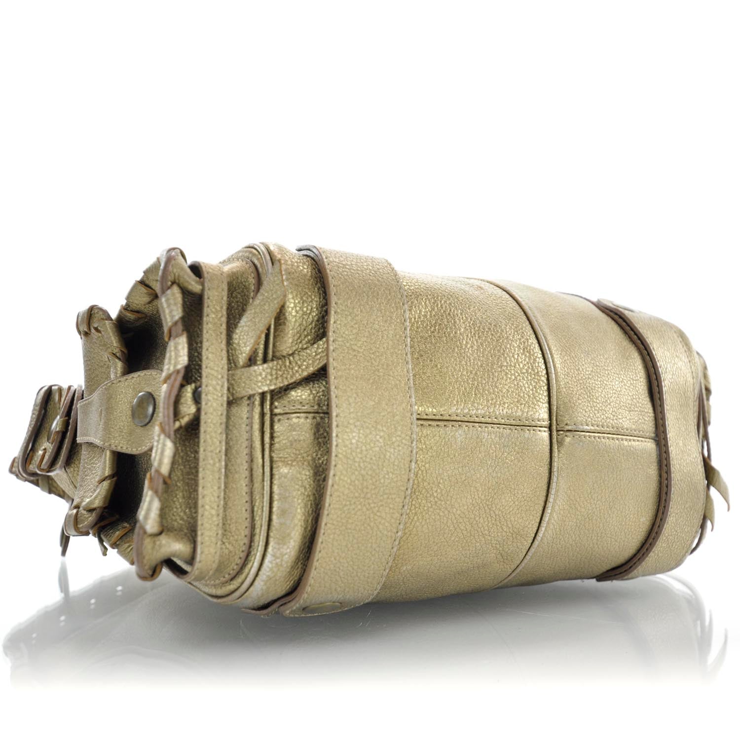 Chloe Metallic Calfskin Silverado Hobo Beige 6 of 10
