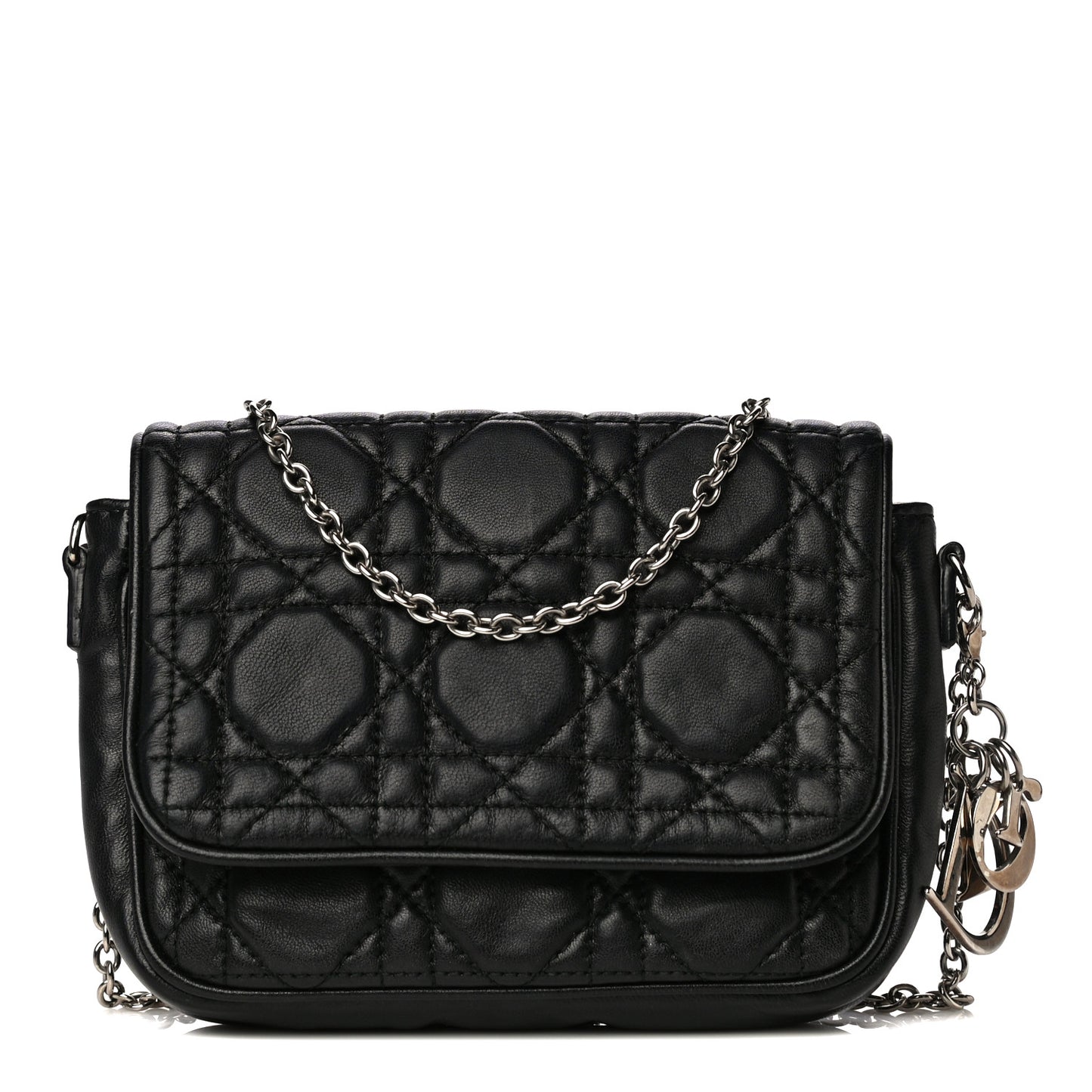 Lambskin Cannage Lady Dior Pochette Black