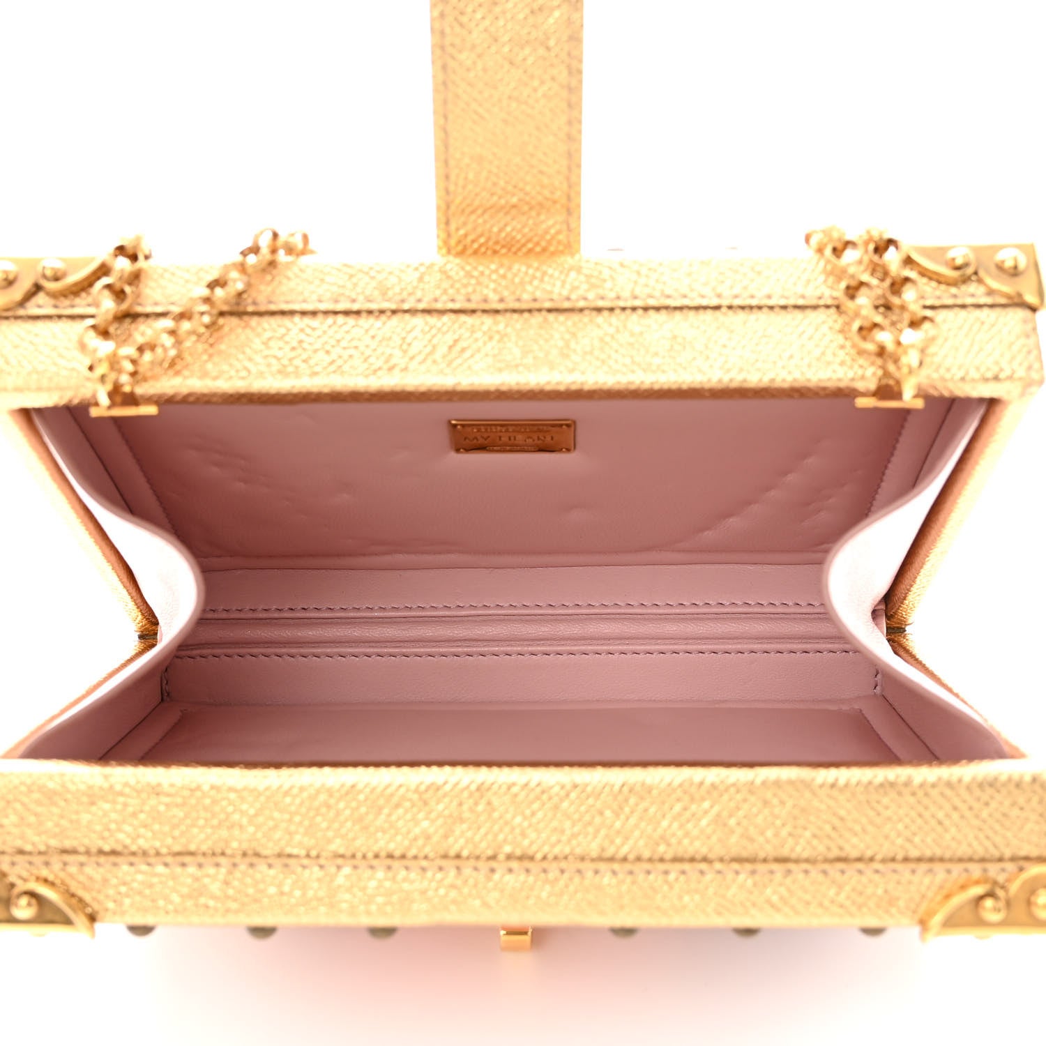 Dolce & Gabbana Velvet Floral Embroidered Devotion Crossbody Bag Pink Gold 5 of 11