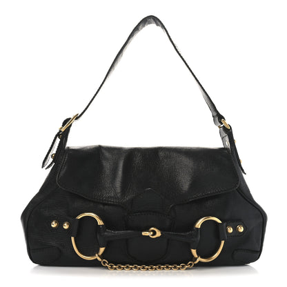 Gucci Calfskin Horsebit Flap Bag Black 1 of 10