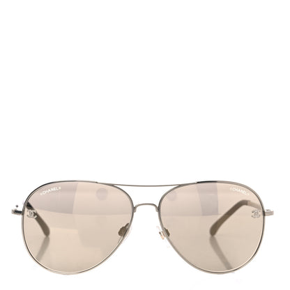 Chanel Metal Aviator CC Sunglasses 4189-T-Q Gold 4 of 21