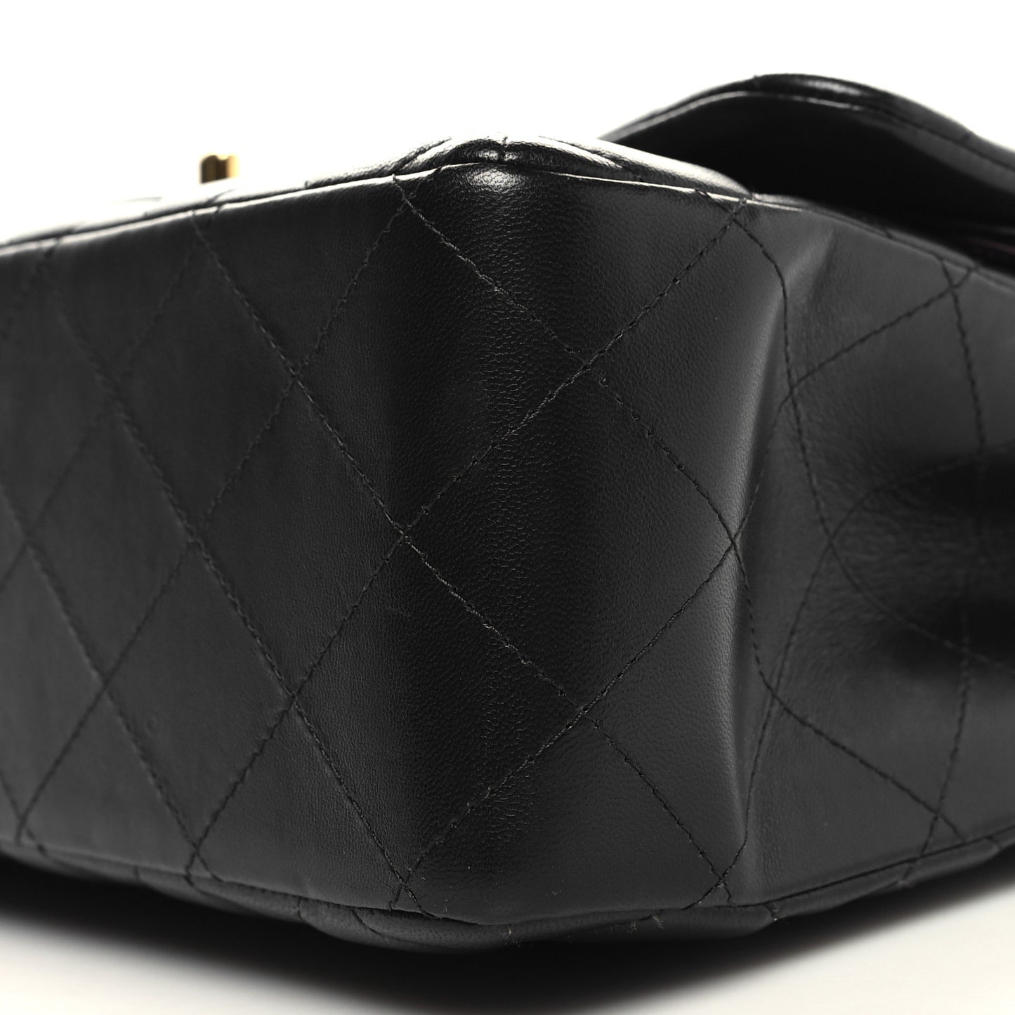 Lambskin Quilted Jumbo Double Flap Black