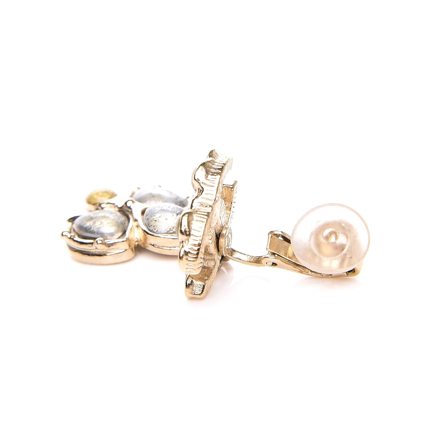 Resin CC Drop Earrings Gold