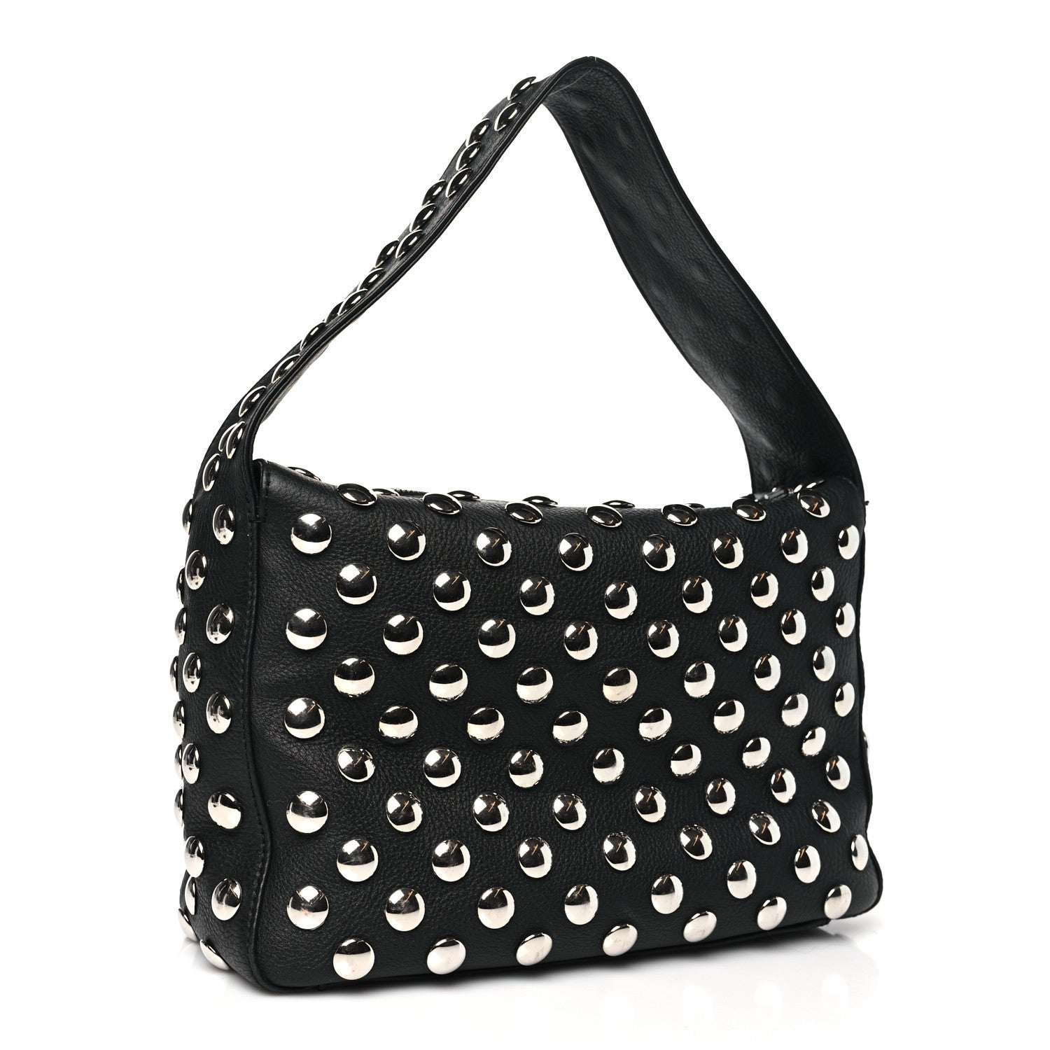 Khaite Pebbled Sport Calfskin Studded Elena Black 3 of 11
