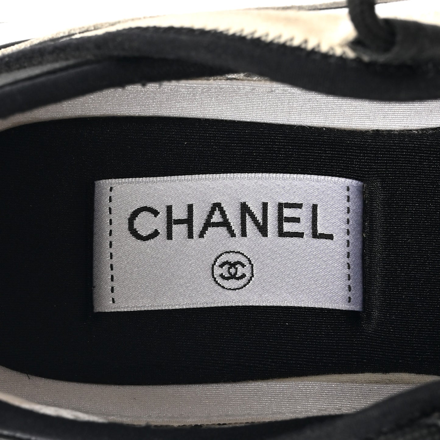 Velvet Calfskin Mixed Fibers CC Sneakers 37.5 Ivory Black