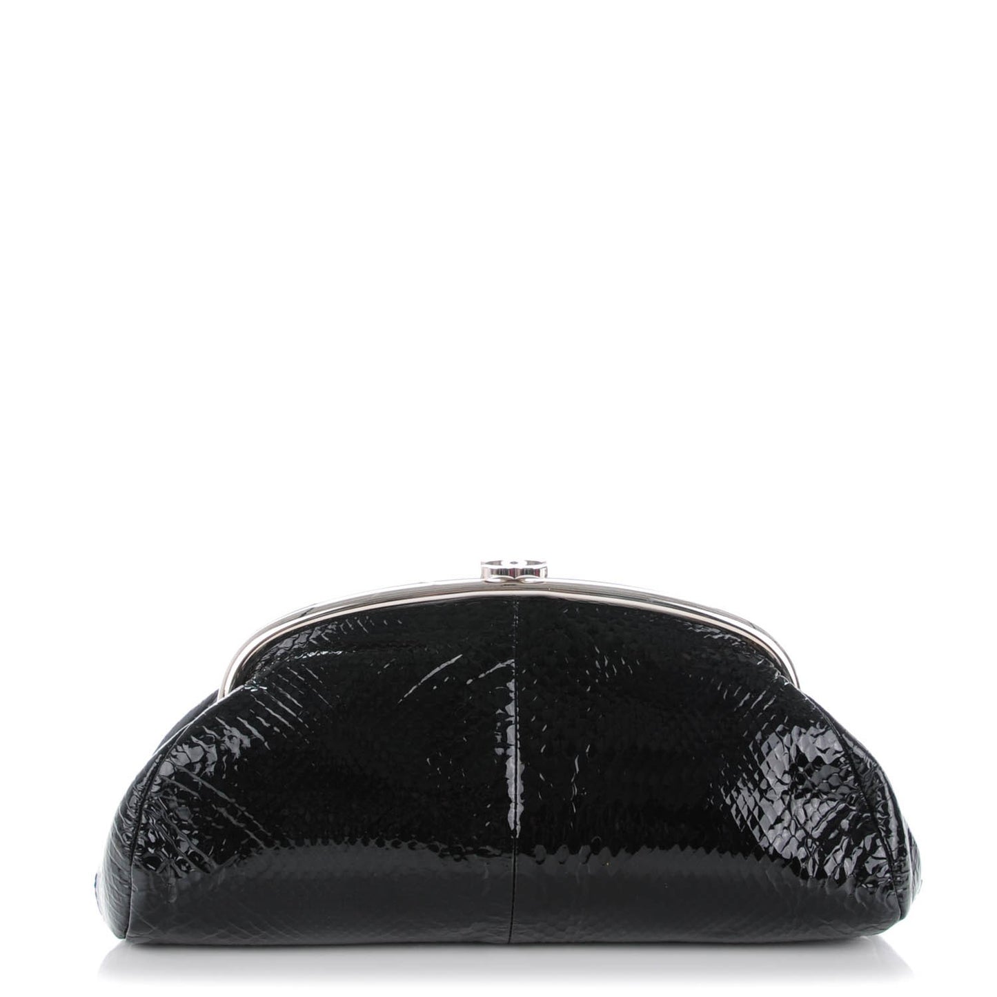 Glazed Python Timeless Clutch Black