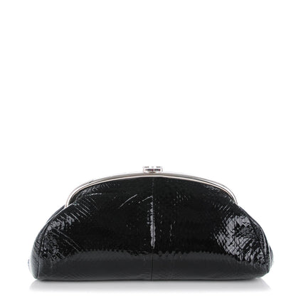 Chanel Glazed Python Timeless Clutch Black 1 of 7
