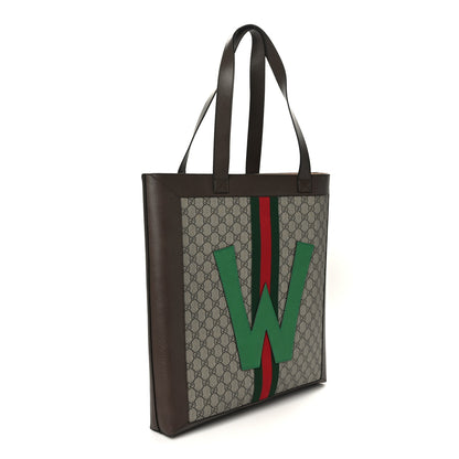 Gucci GG Supreme Monogram Web Large DIY Ophidia Vertical Shopping Tote Brown 3 of 9