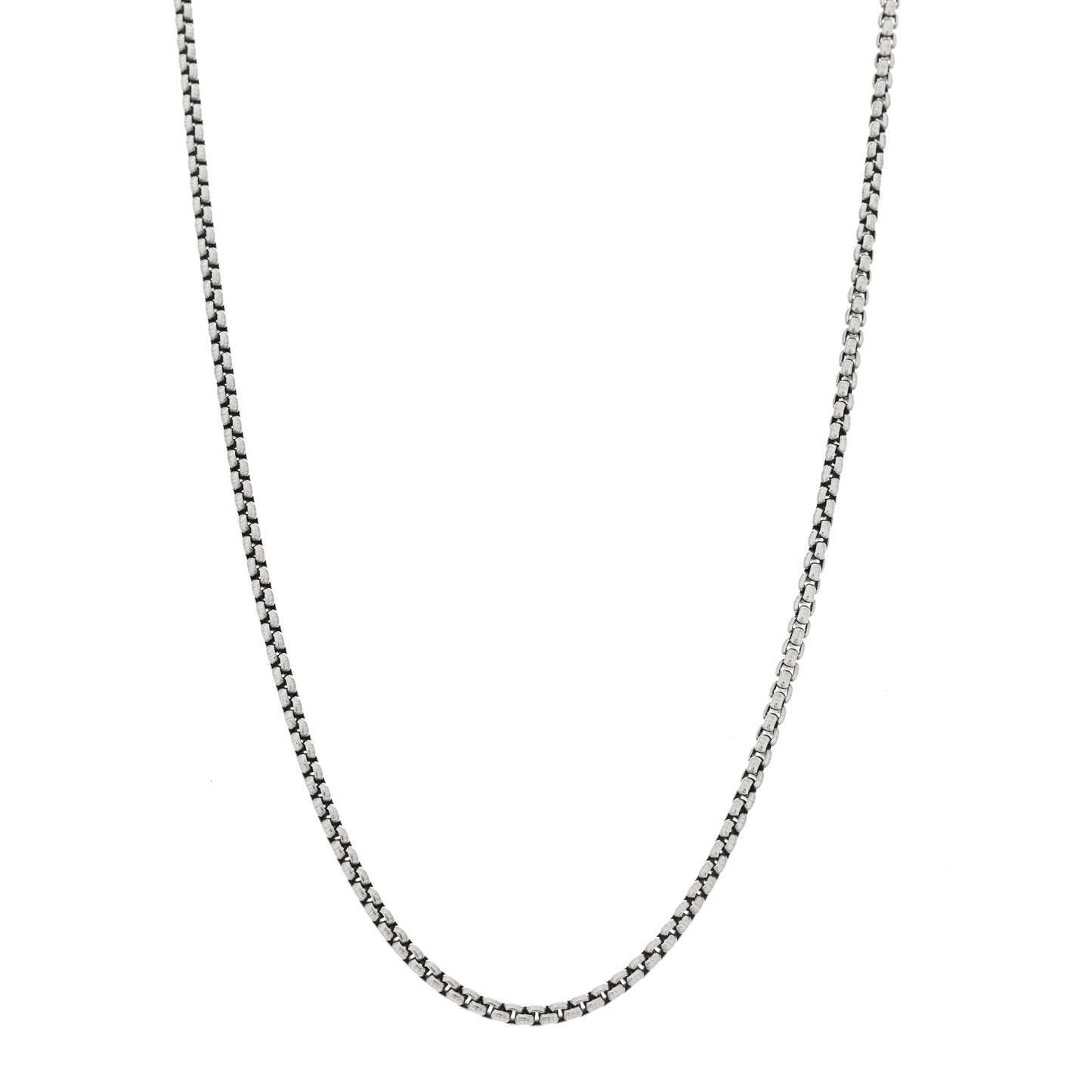 Sterling Silver 14K Yellow Gold 2.7mm Small Box Chain Necklace 32.5"