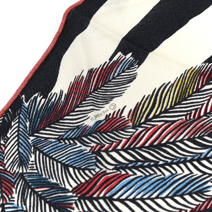Hermes Cashmere Zebra Pegasus Pointe Triangle Scarf Vieux Rose Black White 3 of 5
