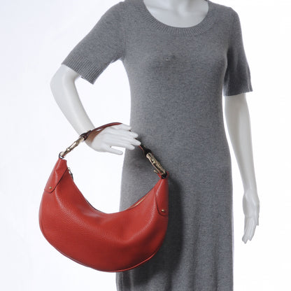 Gucci Leather Web Bamboo Ring Hobo Red 2 of 7