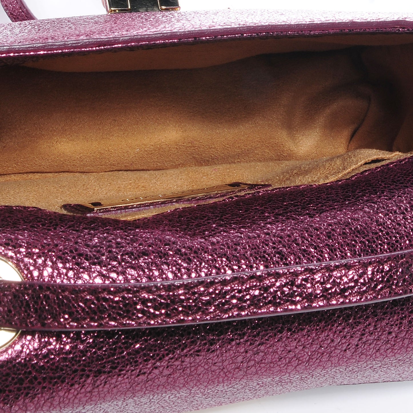 Glitter Calfskin Rebel Crossbody Plum