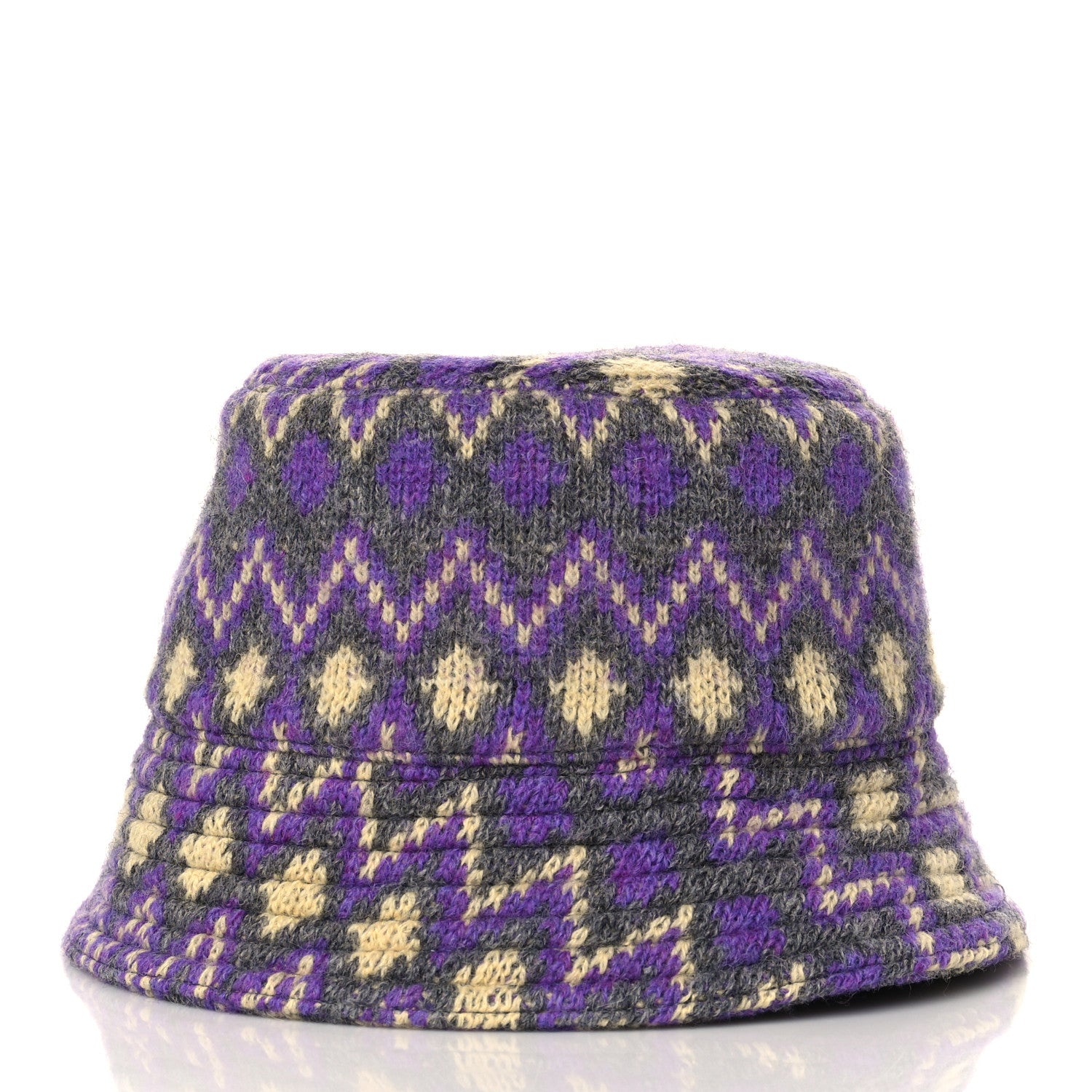 Prada Shetland Chevron Racing Logo Womens Bucket Hat S Grigio 3 of 8