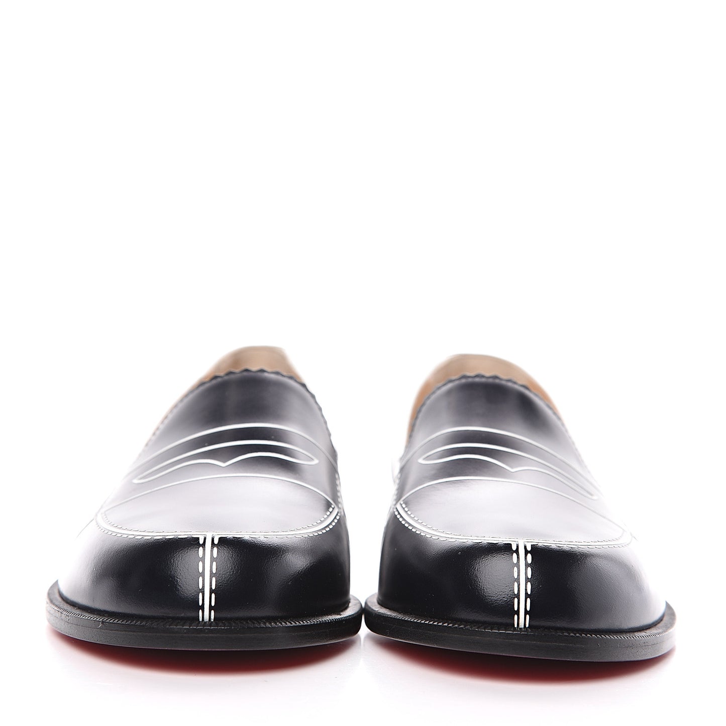 Calfskin Women Mocalaureat Tromp L'oeil Loafers 35.5 Black