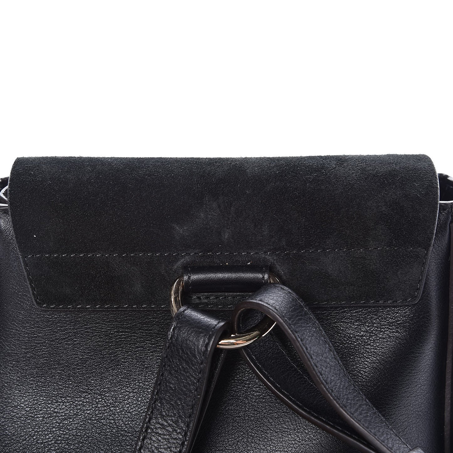 Suede Calfskin Small Faye Backpack Black