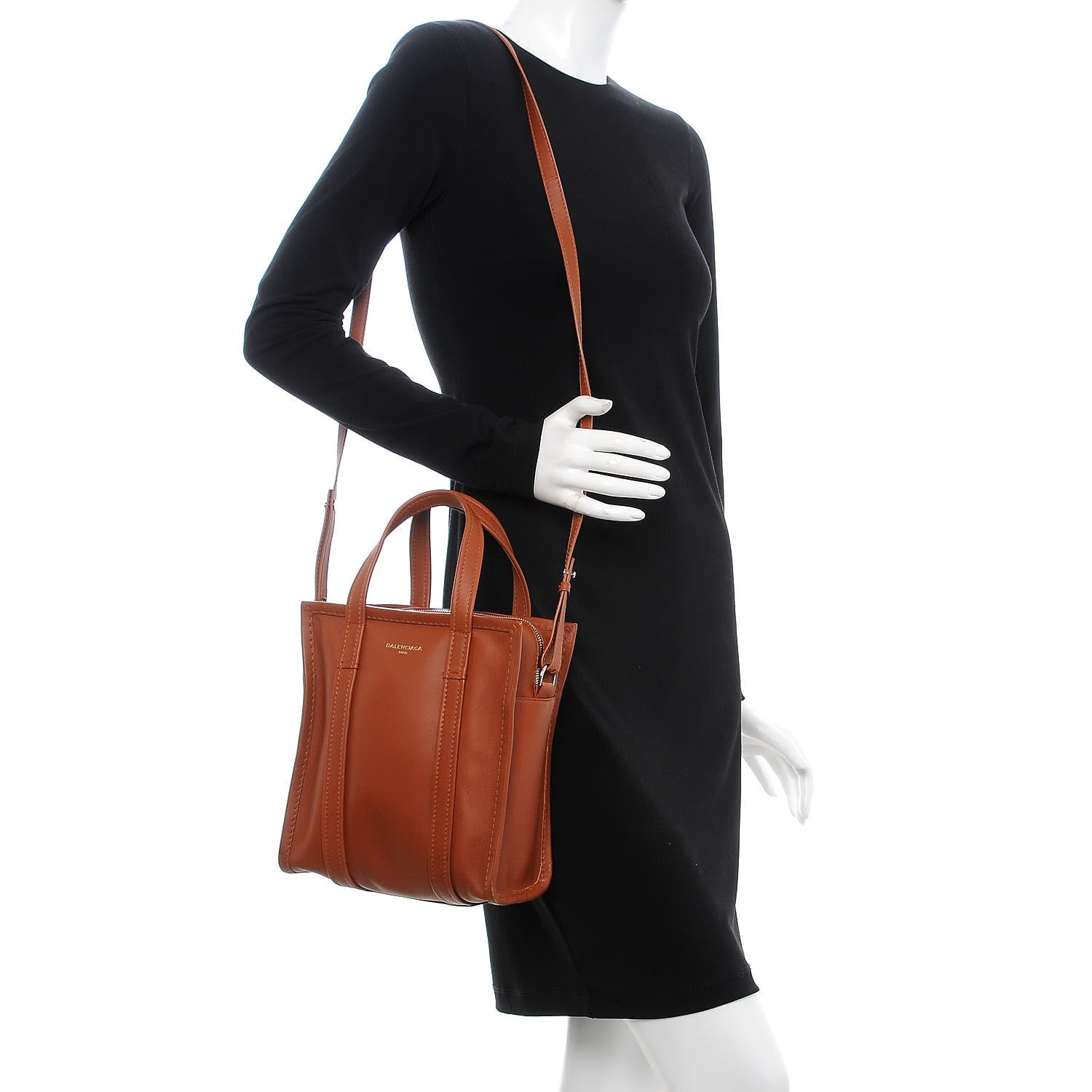 Balenciaga Agneau XS Bazar Shopper Tote Marron Fauve 2 of 12