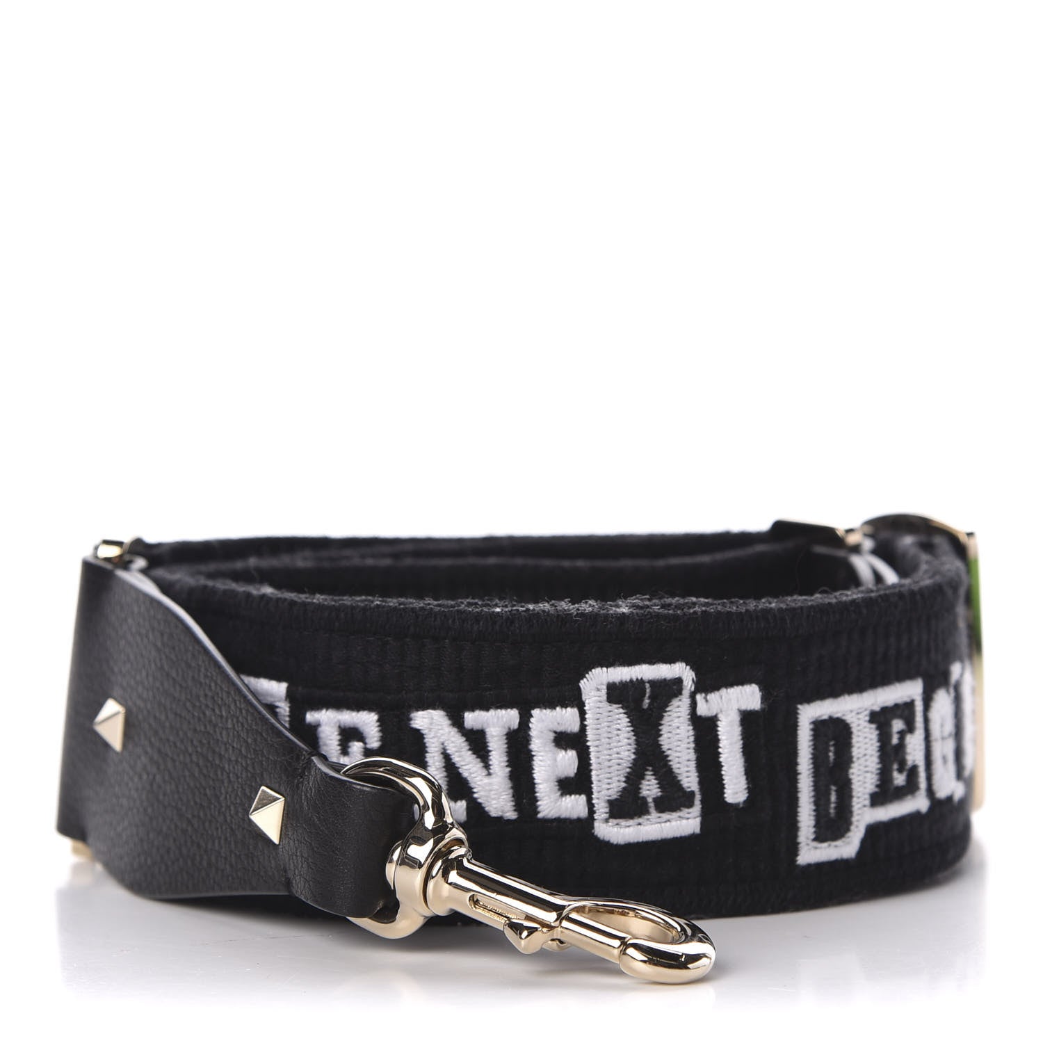 Valentino Garavani X JAMIE REID Canvas Embroidered Rockstud Guitar Strap Black 1 of 5