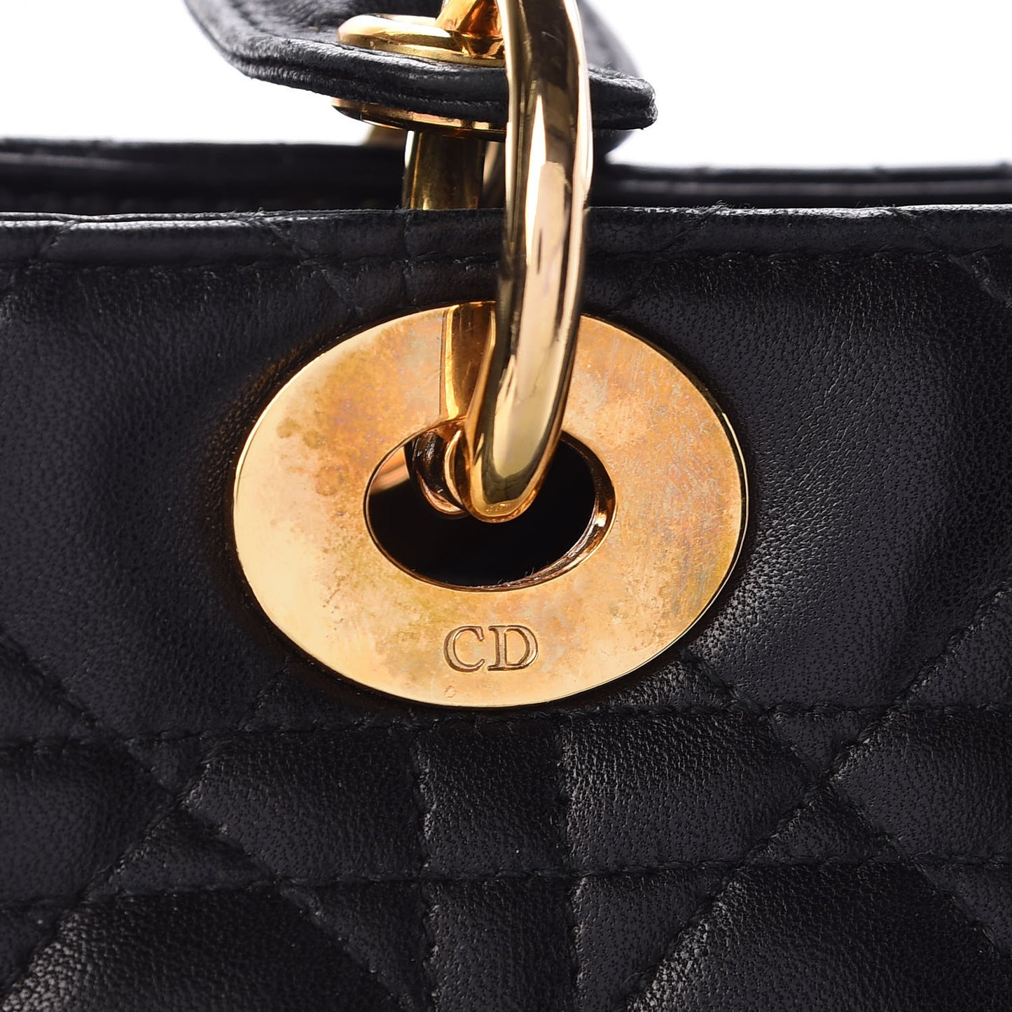 Lambskin Cannage Large Lady Dior Black