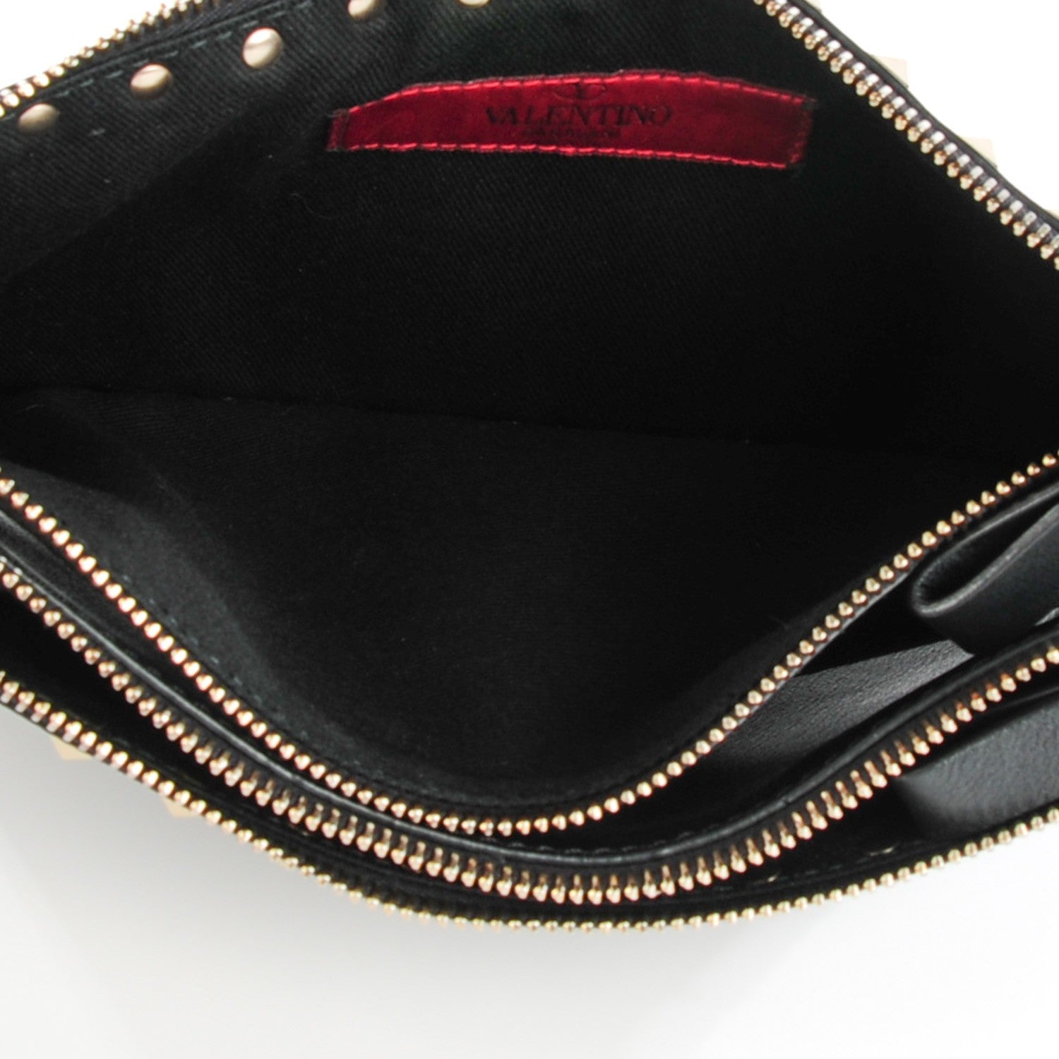 Valentino Garavani Vitello Rockstud Zip Wristlet Pouch Black 5 of 8