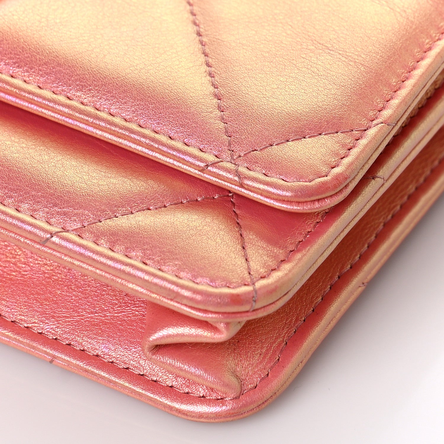 Chanel Iridescent Calfskin Quilted Chanel 19 Wallet On Chain WOC Pink 9 of 9