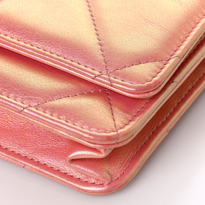 Chanel Iridescent Calfskin Quilted Chanel 19 Wallet On Chain WOC Pink 9 of 9