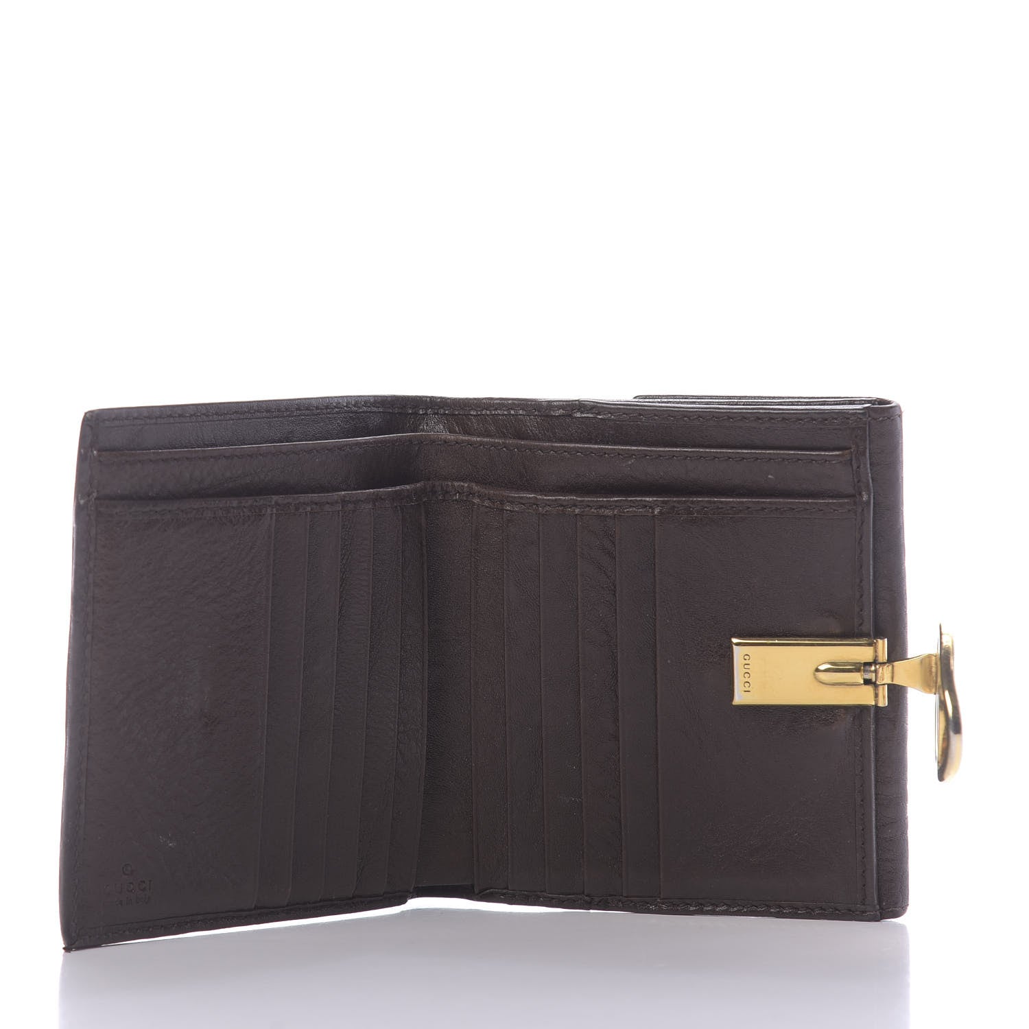 Gucci Monogram Interlocking Icon French Flap Wallet Brown 5 of 13