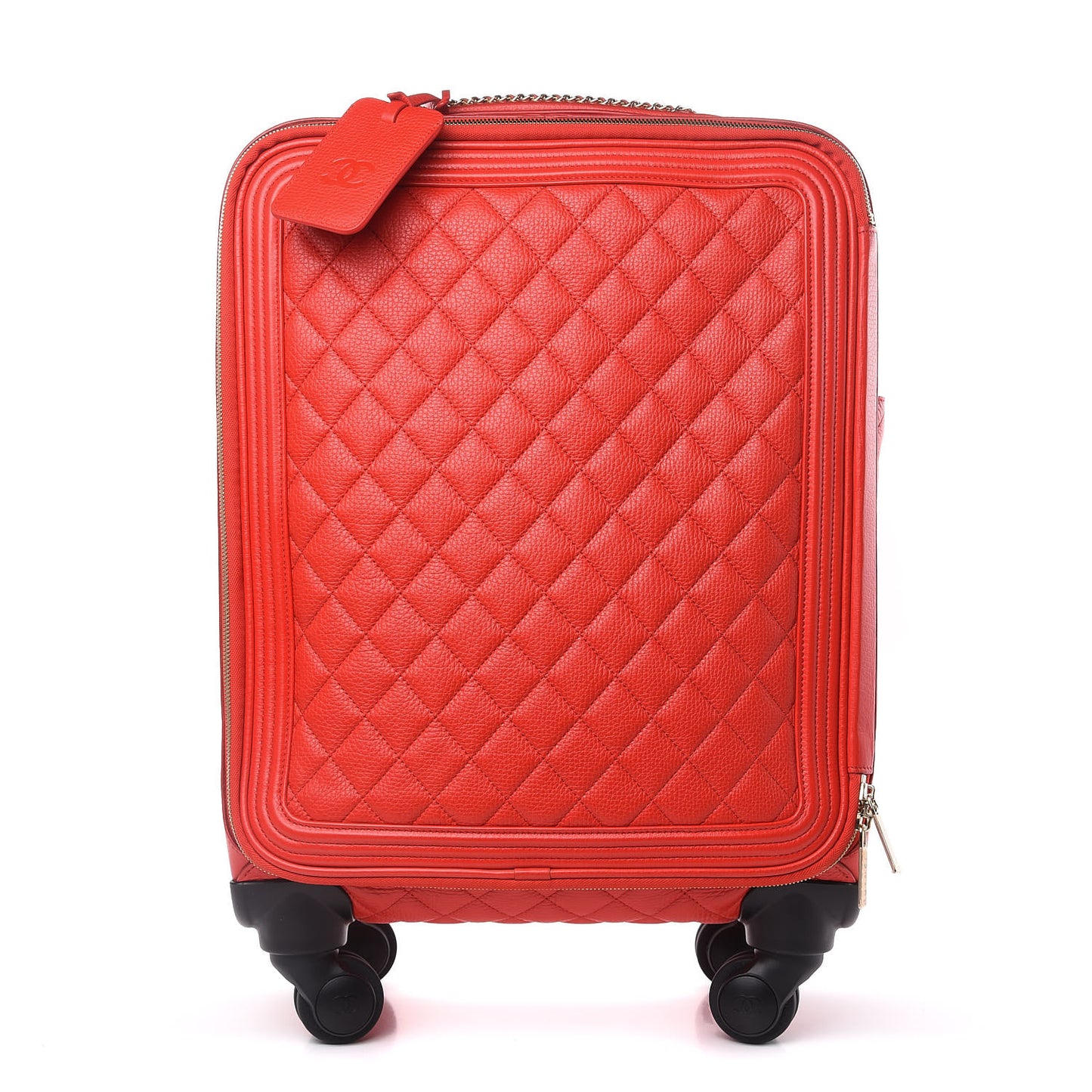 Calfskin Quilted Coco Case Trolley Red