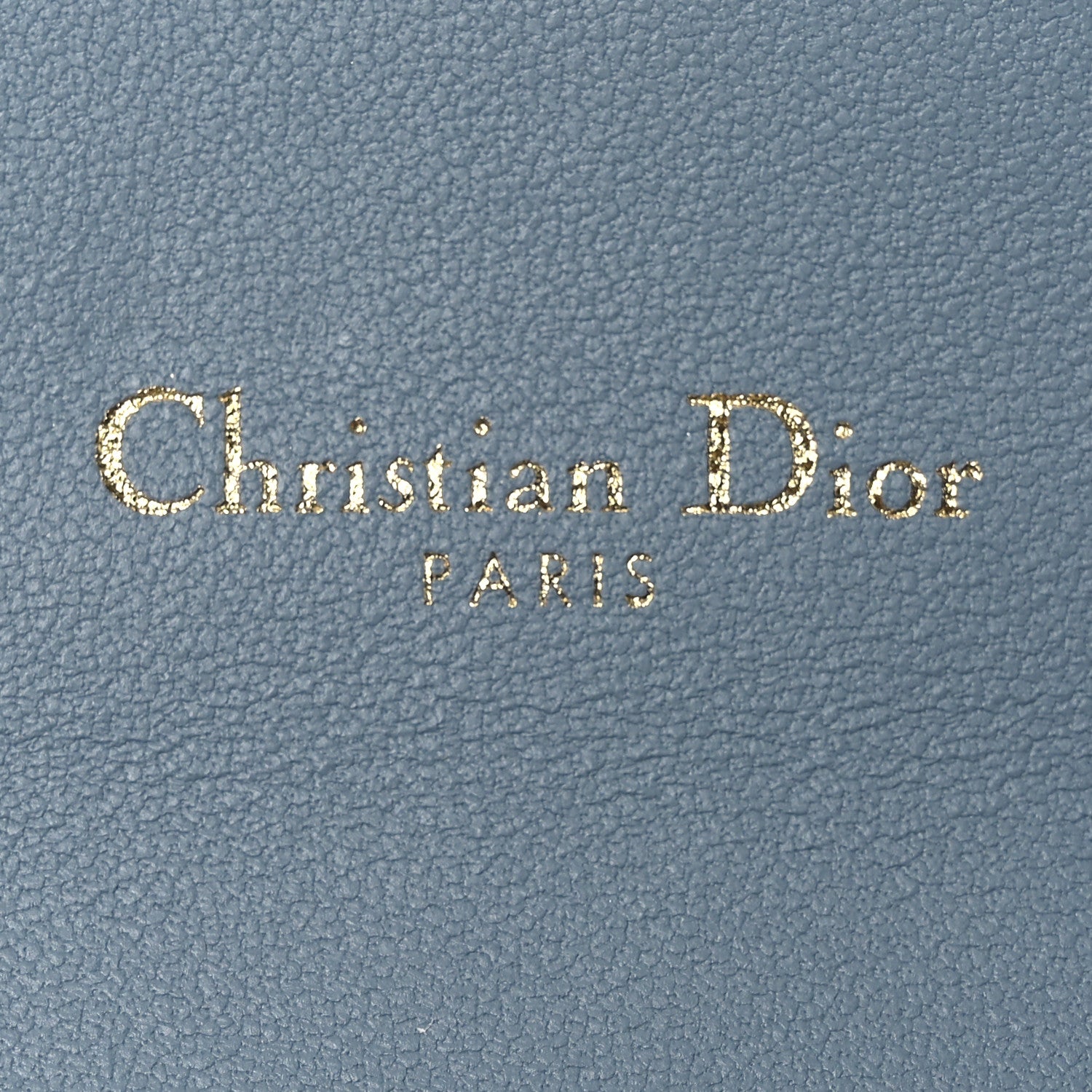 Christian Dior Grained Calfskin Saddle Chain Wallet Pouch Cloud Blue 7 of 13