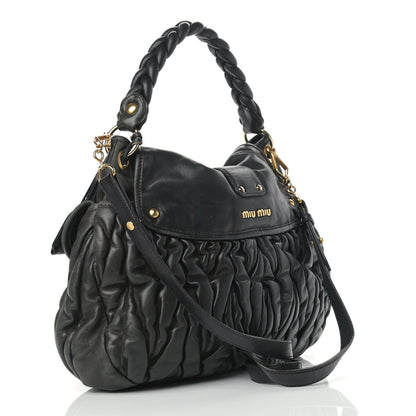 Miu Miu Nappa Matelasse Coffer Hobo Black 3 of 18