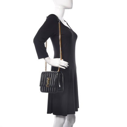 Saint Laurent Patent Calfskin Matelasse Monogram Medium Vicky Chain Bag Black 2 of 10