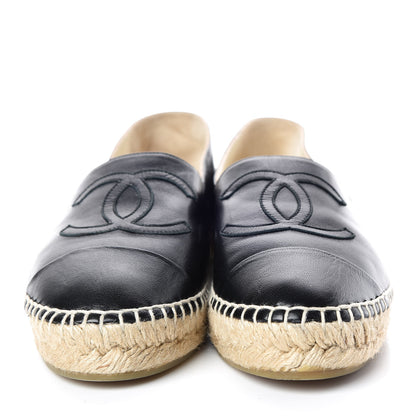 Chanel Lambskin CC Espadrilles 36 Black 2 of 9