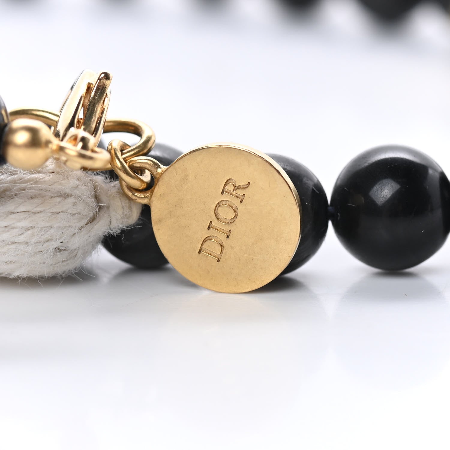 Christian Dior Metal Gray Hawk Jardin Double Bracelet Black Gold 4 of 10