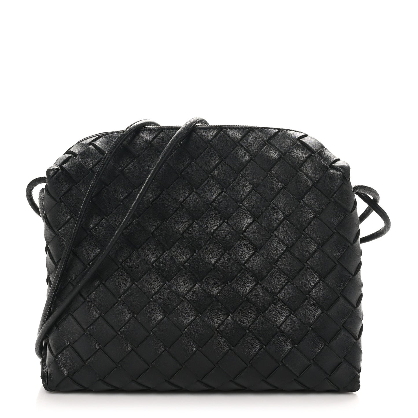 Nappa Intrecciato Small Loop Camera Bag Black